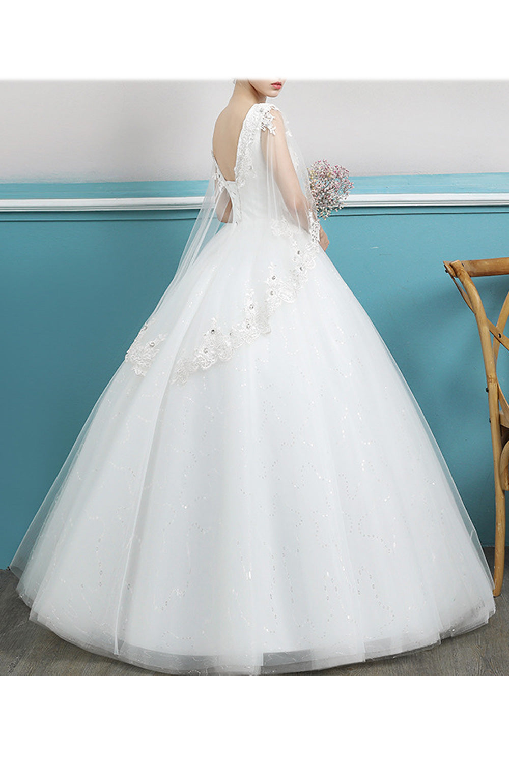 Women Slim Waist Solid Colored Skirt Elegant Style Wedding Dress