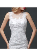 Women Thin Round Neck Embroidered Style Slim Fit Breathable Wedding Dress