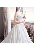 Women Sleeveless Style Soft Long Tail Skirt Lovely Wedding Dress