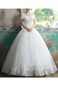 Women V-Neck Style Lace Embroidered Fashionable Wedding Dress