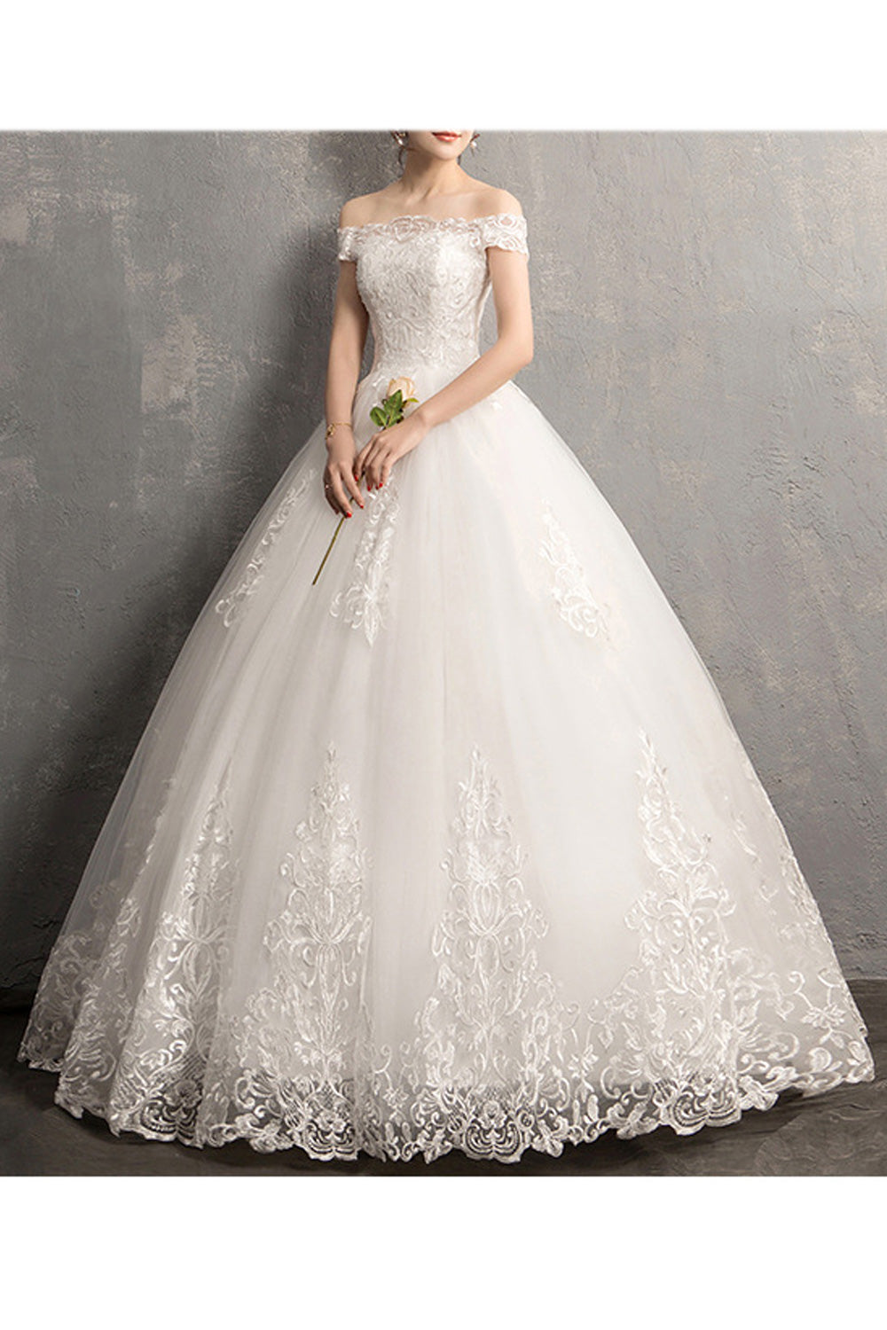 Women Elegant Solid Pattern Loose Long Skirt Classy Wedding Dress