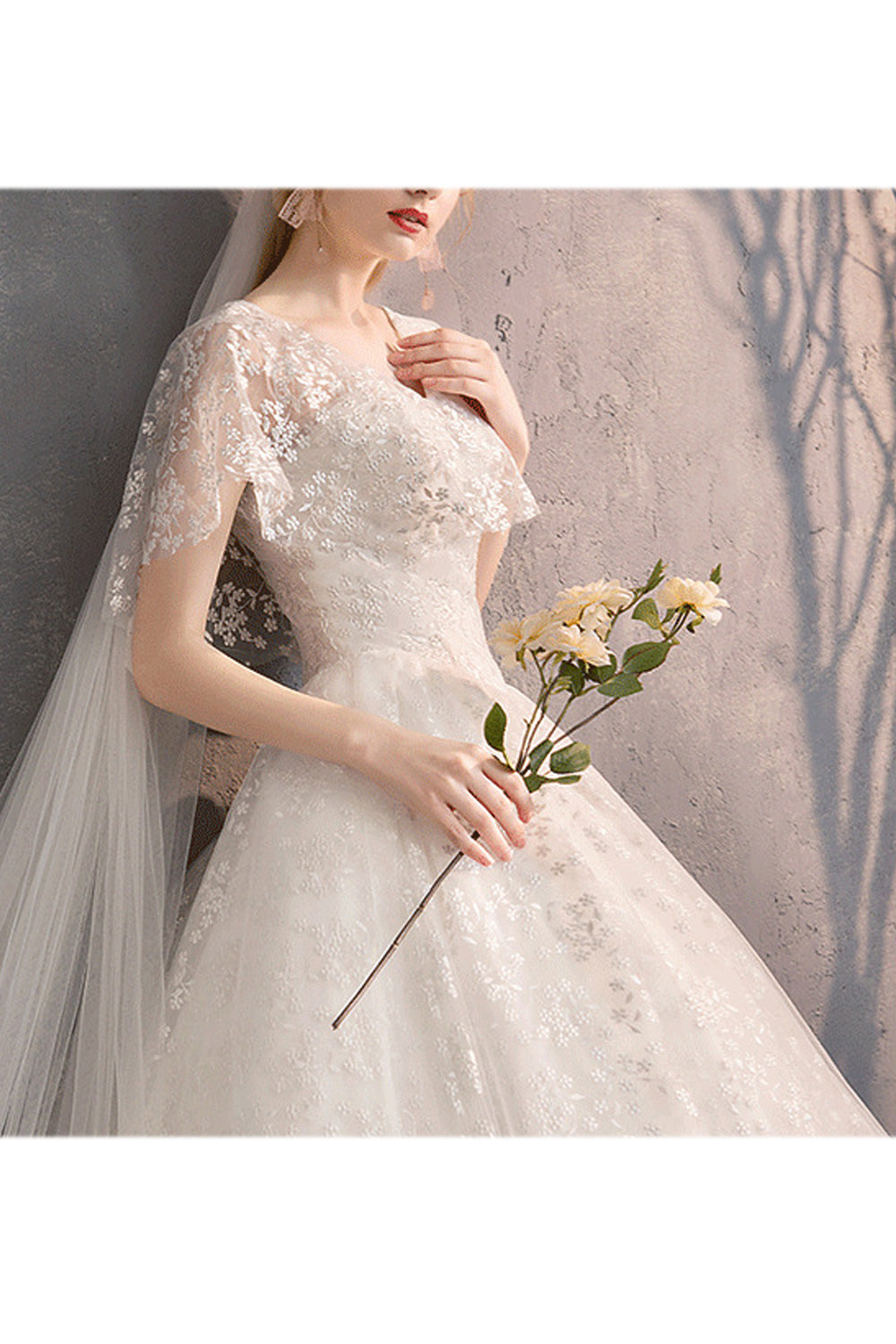 Women V-Neck Style Flower Printed Thin Cool Wedding Dress