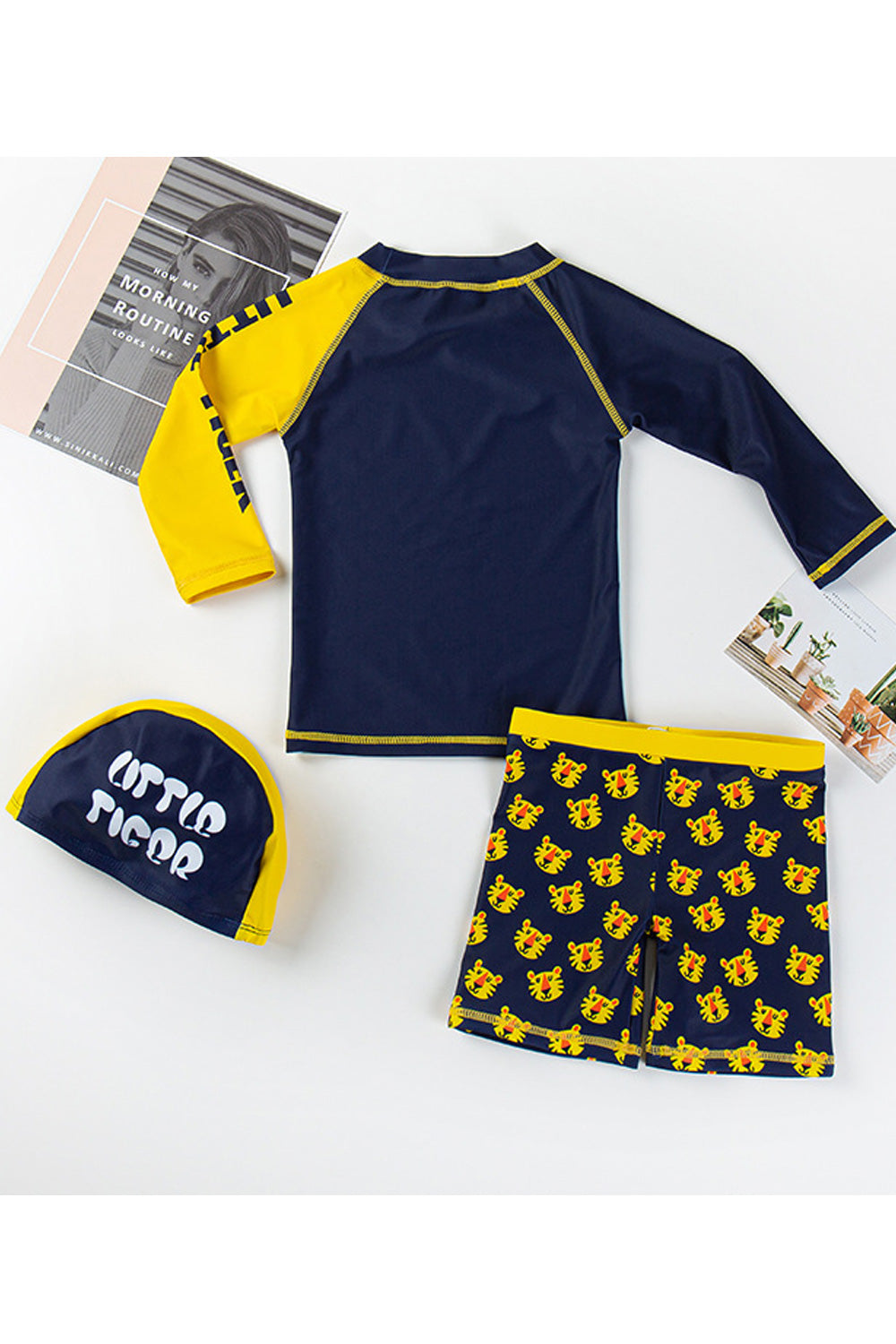 Baby Boys Magnificent Printed Style Soft Long Sleeve Elastic Waist Swimwear