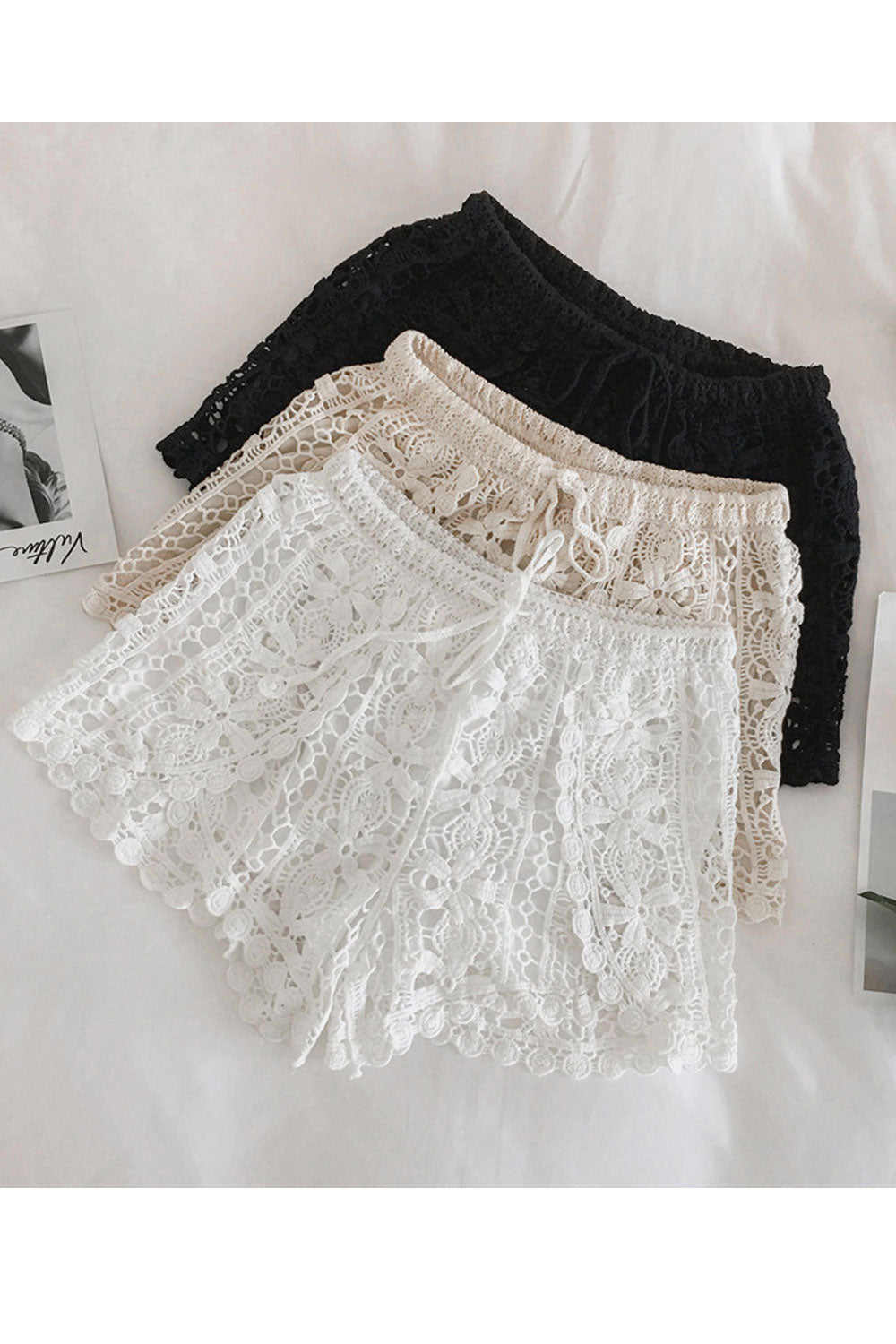 Women Drawstring Waist Lace Up Casual Short