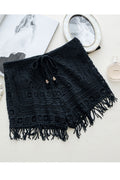 Women Lace Up Tassel Hem Tie Waist Summer Short