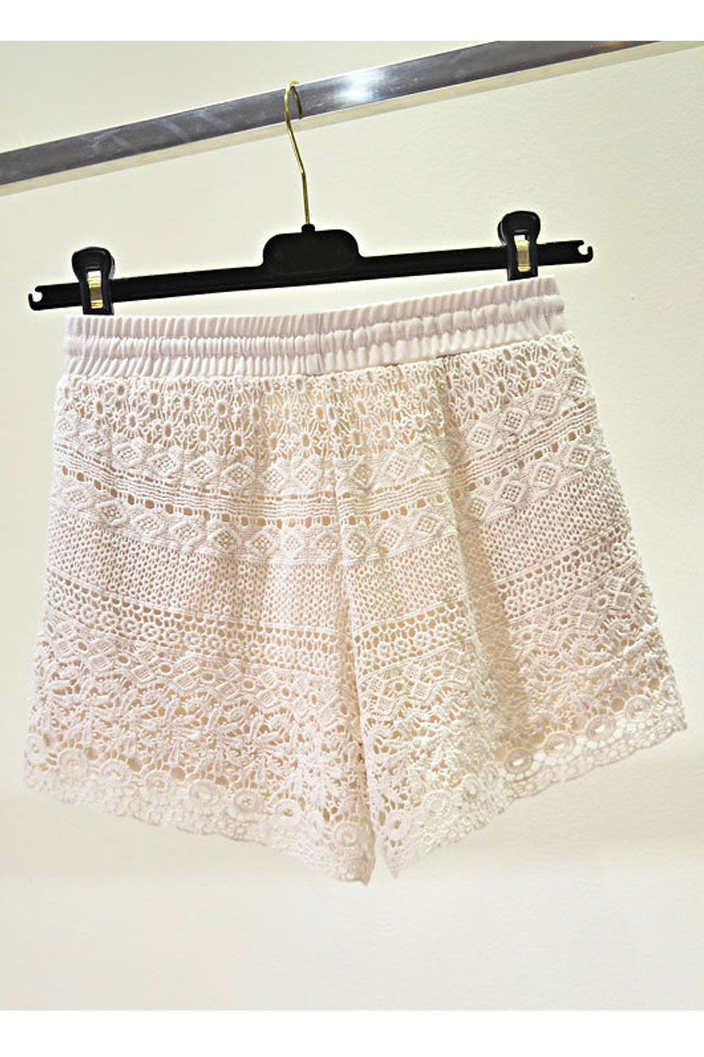 Women Drawstring Hollow Lace Summer Soft Shorts