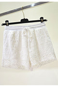 Women Drawstring Hollow Lace Summer Soft Shorts