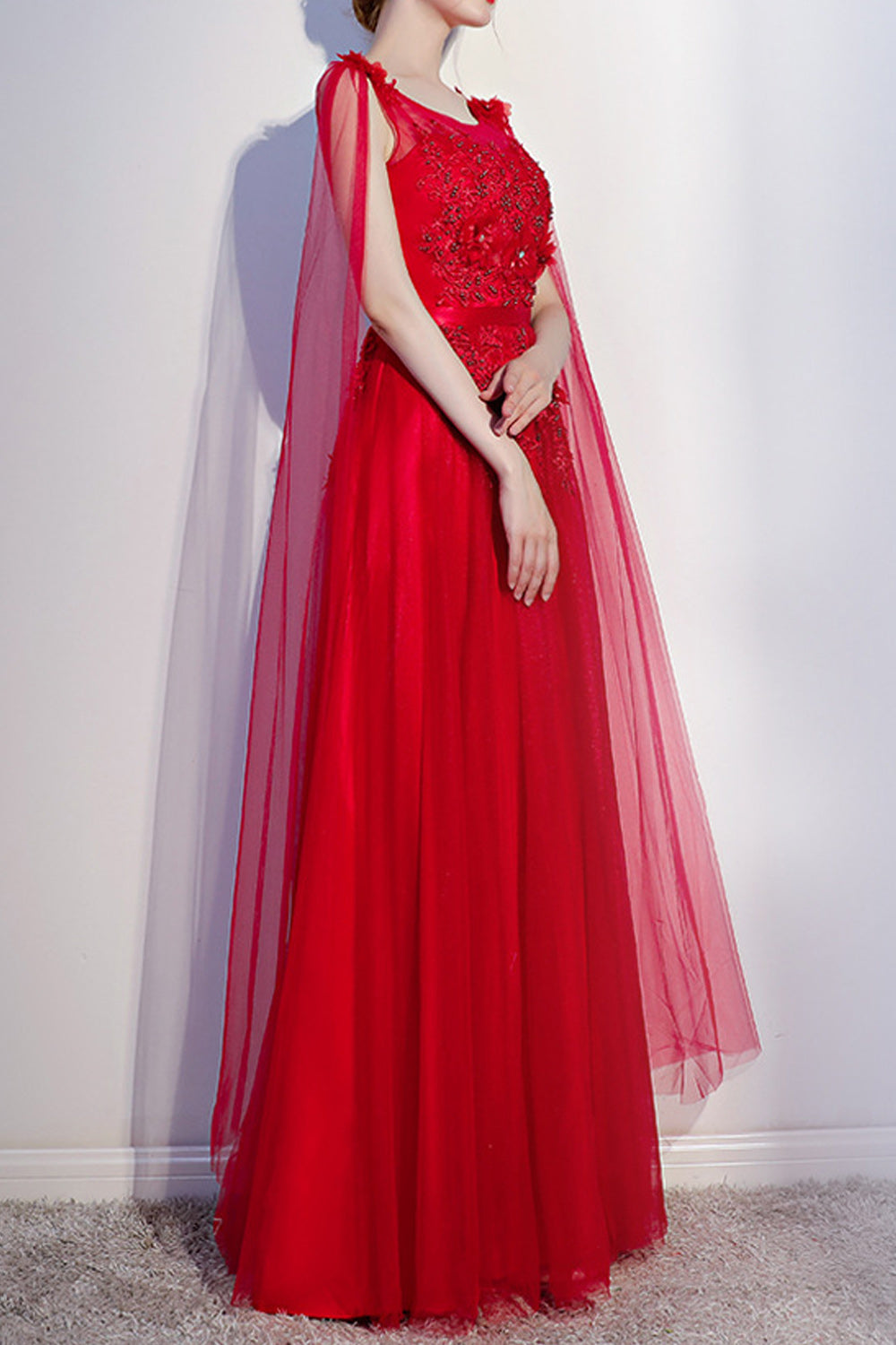 Women Elegant Solid Pattern Sleeveless Style Classy Evening Dress