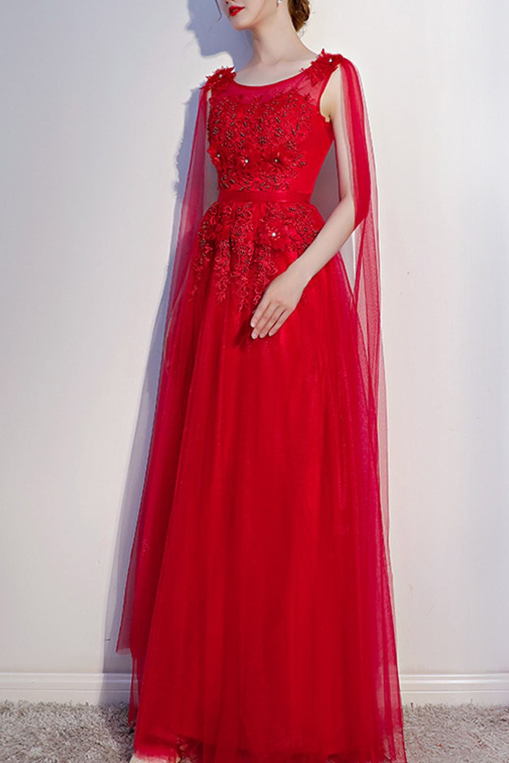 Women Elegant Solid Pattern Sleeveless Style Classy Evening Dress