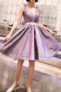 Women Sleeveless Style V-Neck Short Skirt Fashionable Party Dress