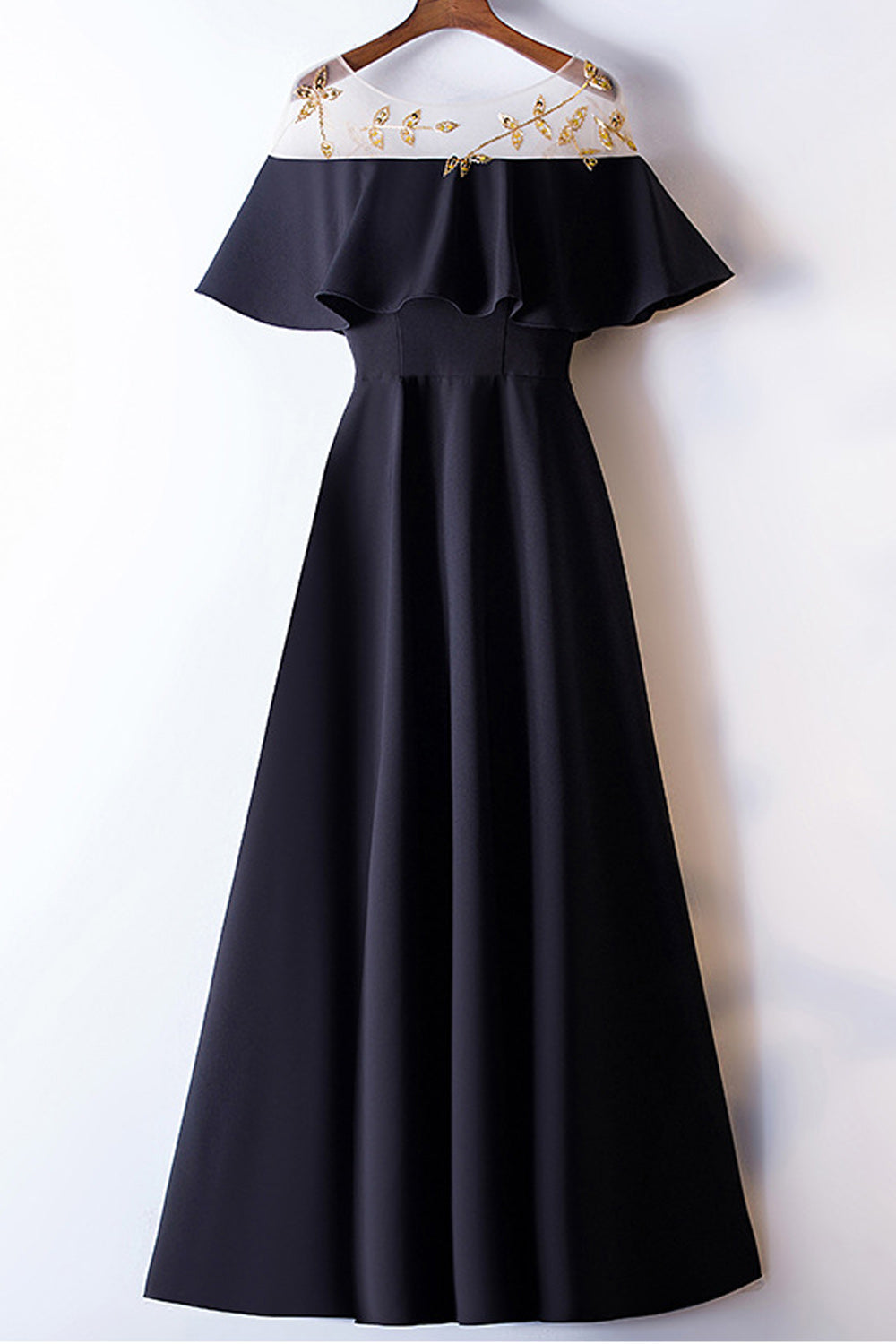 Women Pleated Pattern Skirt Solid Colored Cold Shoulder Evening Dress