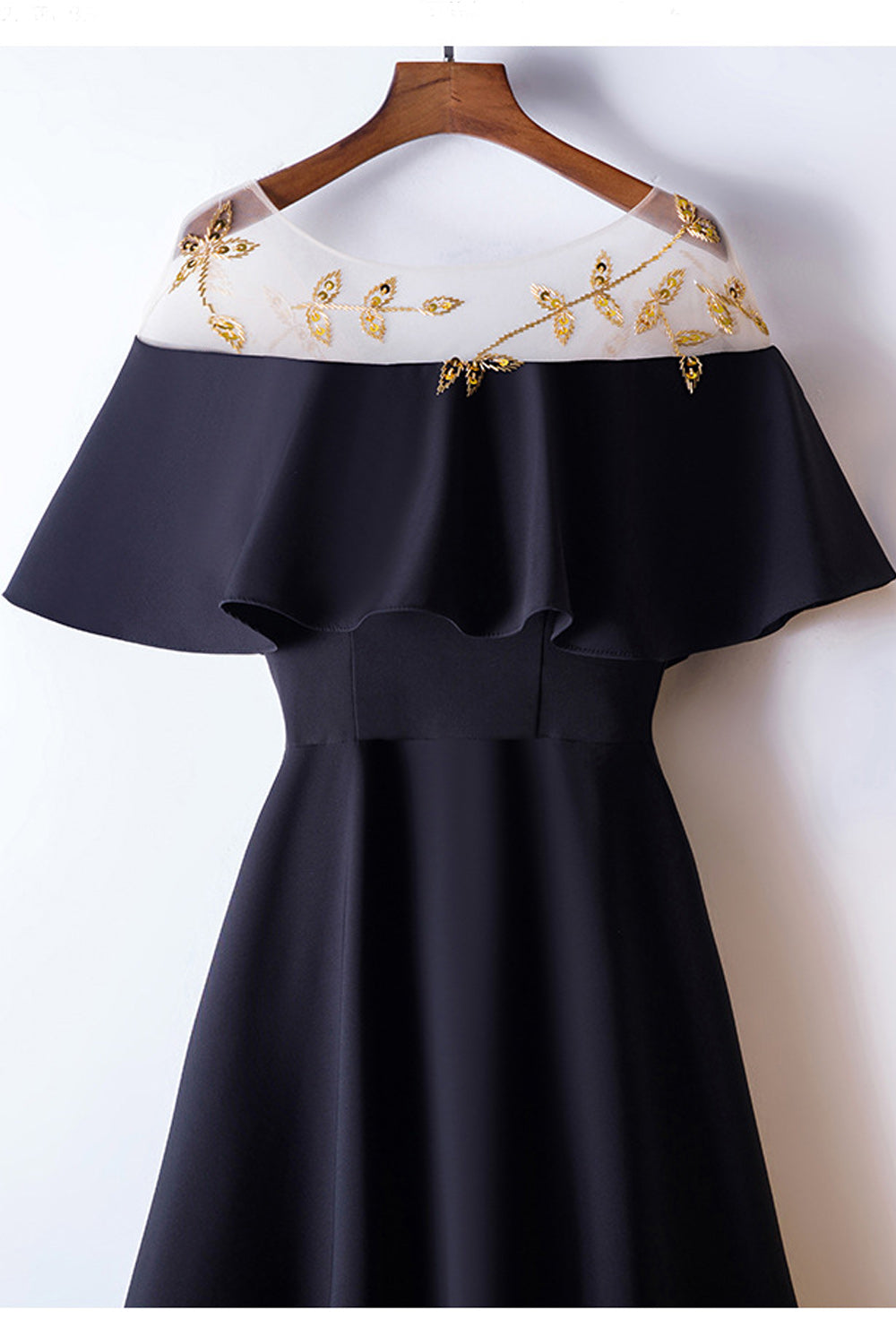 Women Pleated Pattern Skirt Solid Colored Cold Shoulder Evening Dress