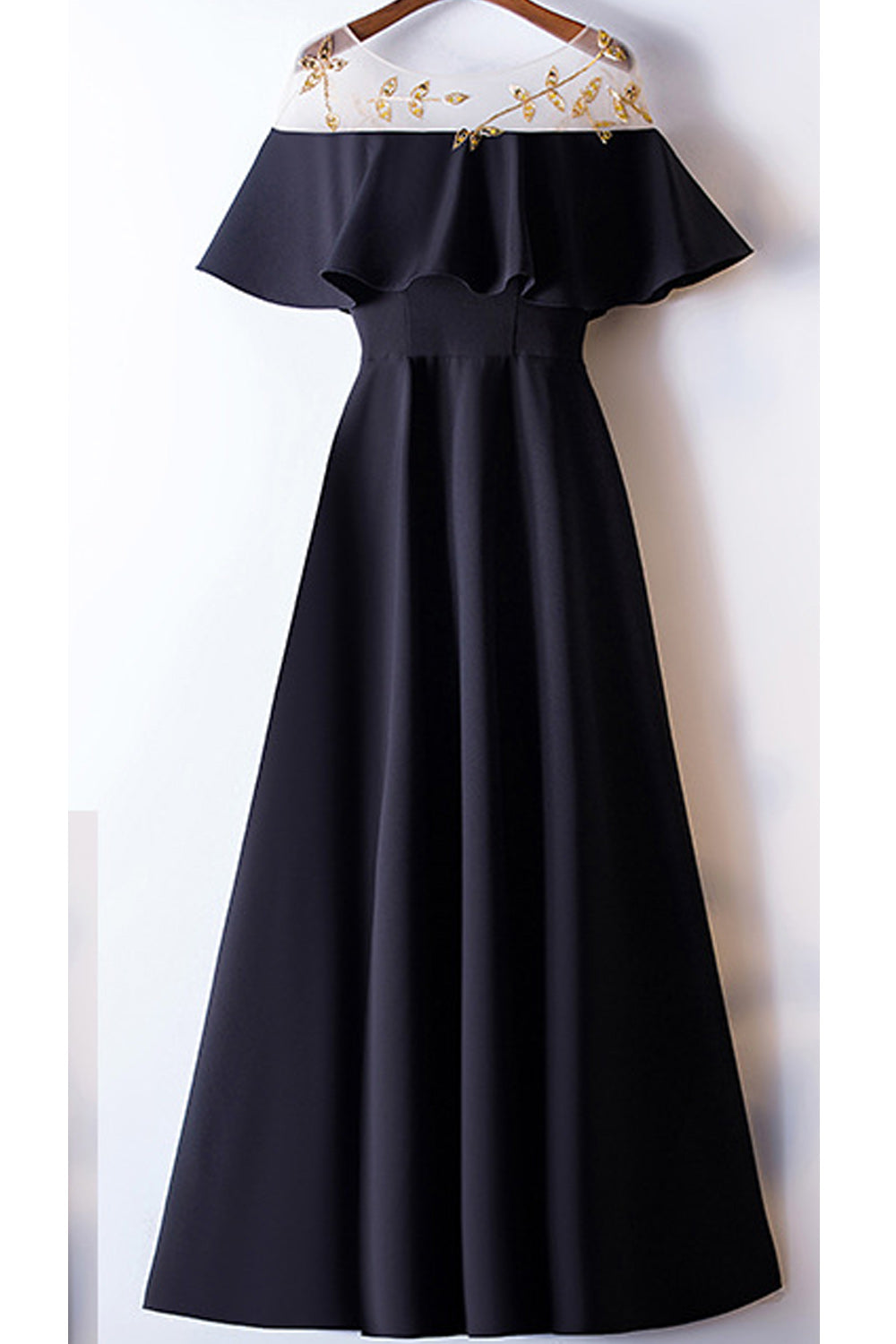 Women Pleated Pattern Skirt Solid Colored Cold Shoulder Evening Dress