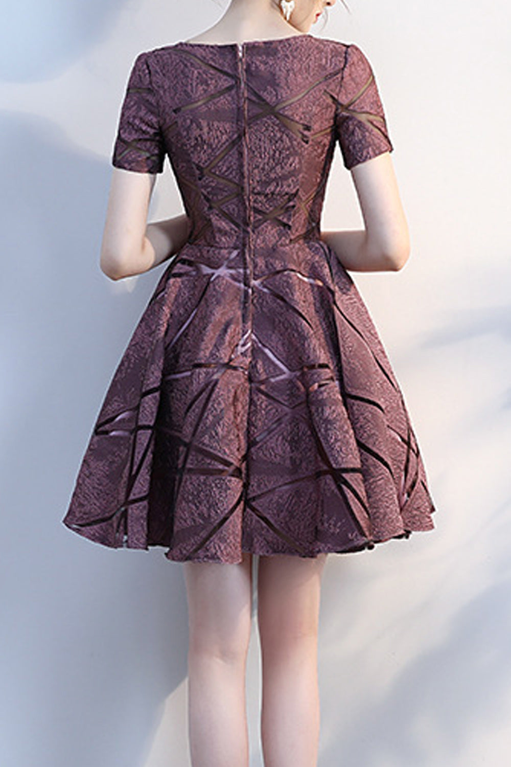 Women Short Sleeve Comfortable Round Neck Short Skirt Party Dress