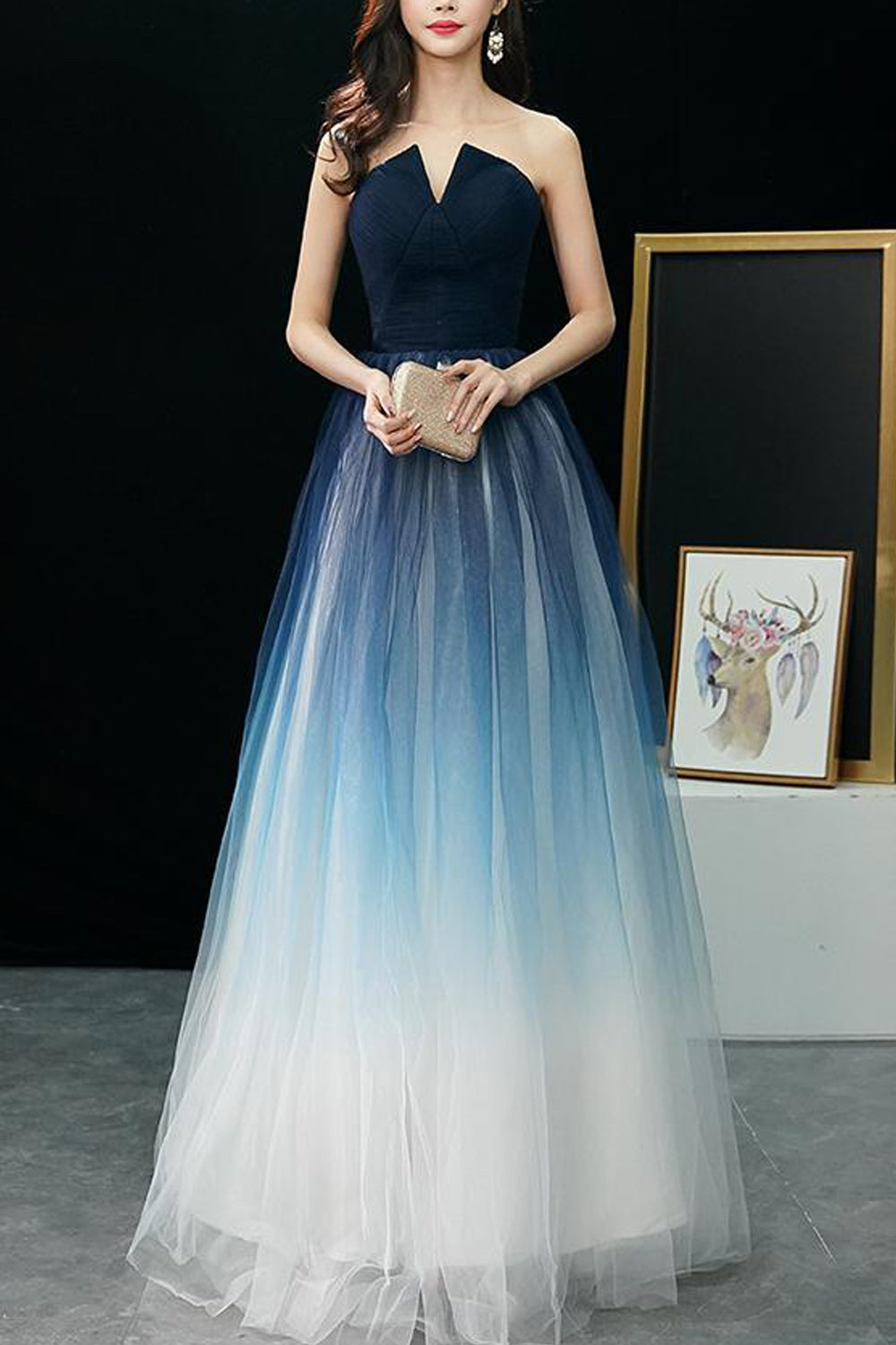 Women Double Shaded Off-Shoulder Comfortable Wedding Party Dress