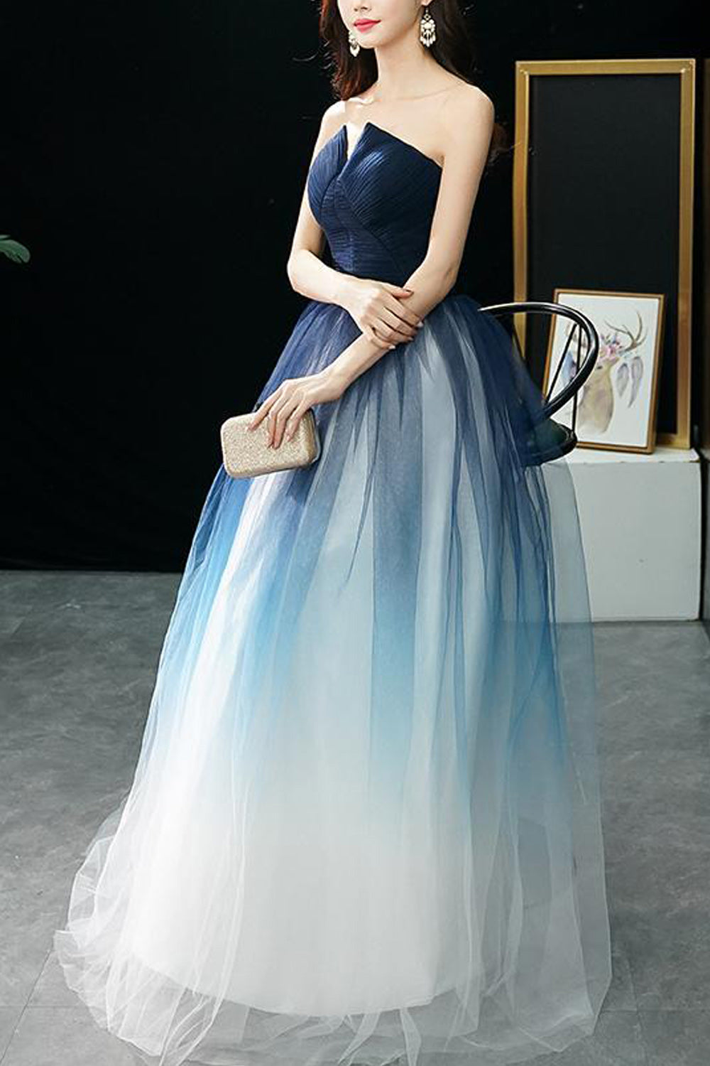 Women Double Shaded Off-Shoulder Comfortable Wedding Party Dress
