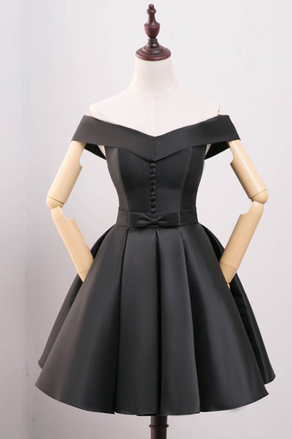 Women Short Length Pleated Pattern Solid Colored Party Dress