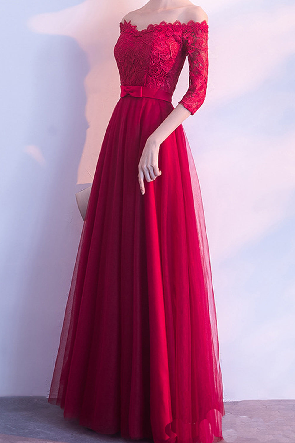 Women Elegant Lace Embroidered Long Thin Skirt Stylish Evening Dress