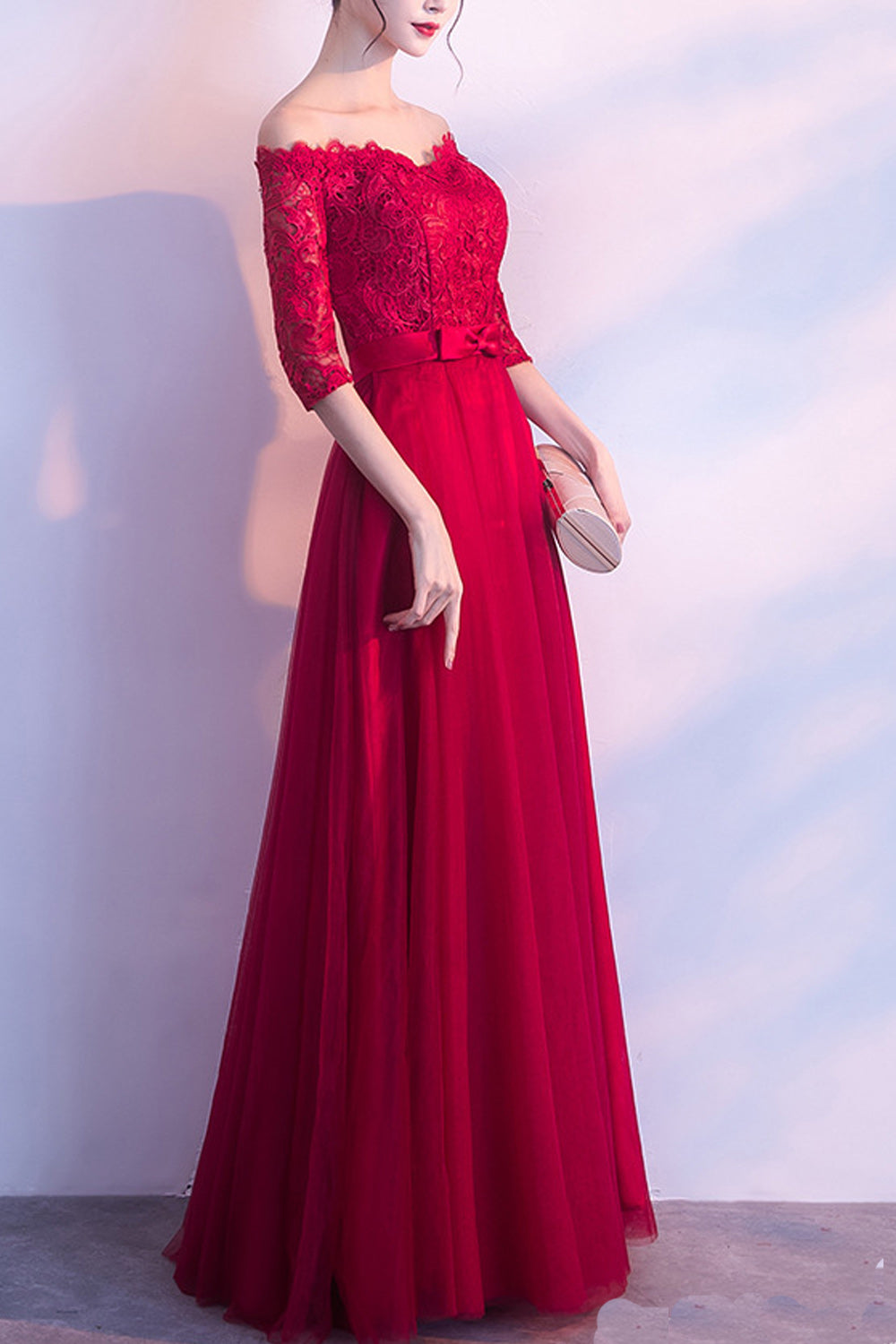 Women Elegant Lace Embroidered Long Thin Skirt Stylish Evening Dress