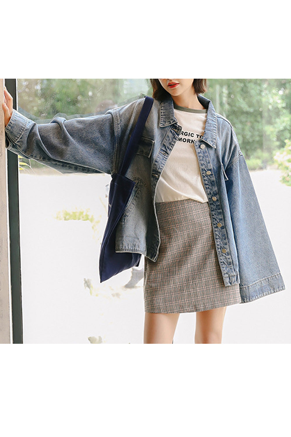 Women Loose Long Sleeve Breathable Button Down Amazing Convenient Lightweight Denim Jacket