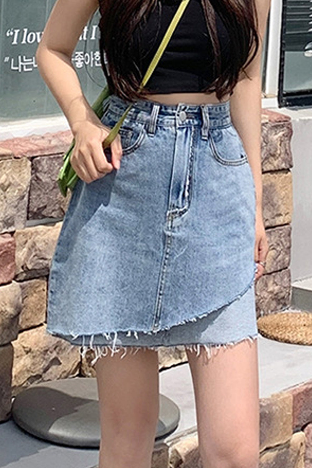 Women Summer Comfortable High Waist Belt Loops Fashionable Skirt Styled Casual Denim Short