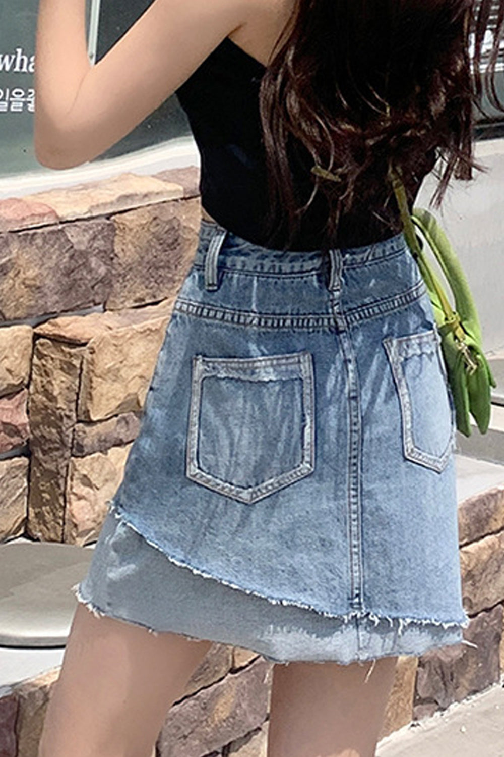Women Summer Comfortable High Waist Belt Loops Fashionable Skirt Styled Casual Denim Short