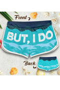 Women Trendy Letter Pattern Soft & Thin Easy Waist Restful Summer Beach Short