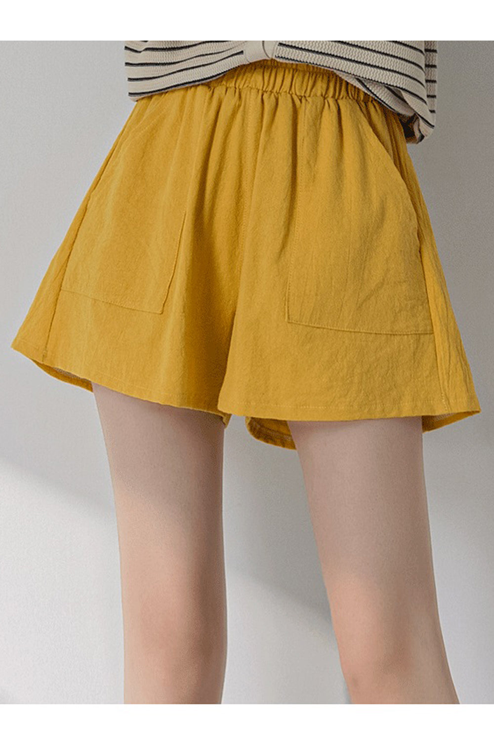 Women Fantastic Solid Colored Pockets Styled Restful Wide-Leg Summer Casual Short