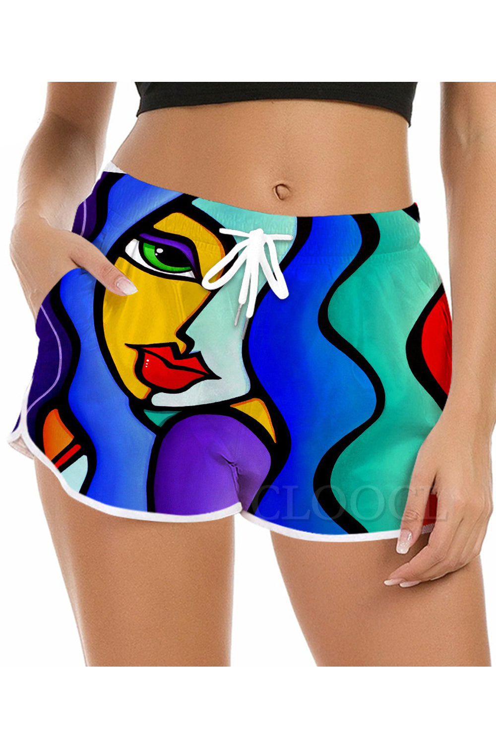 Women Lovely Printed Pattern Joyful & Soft Easy Middle Waist Relaxed Fit Beach Short