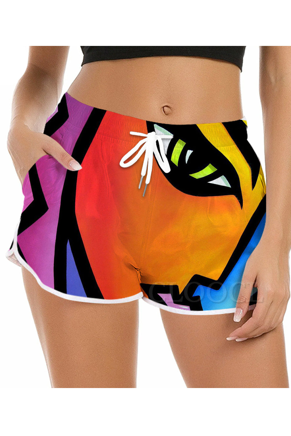 Women Snug Middle Waist Breathable Summer Stylish Printed Pattern Thin & Soft Beach Short