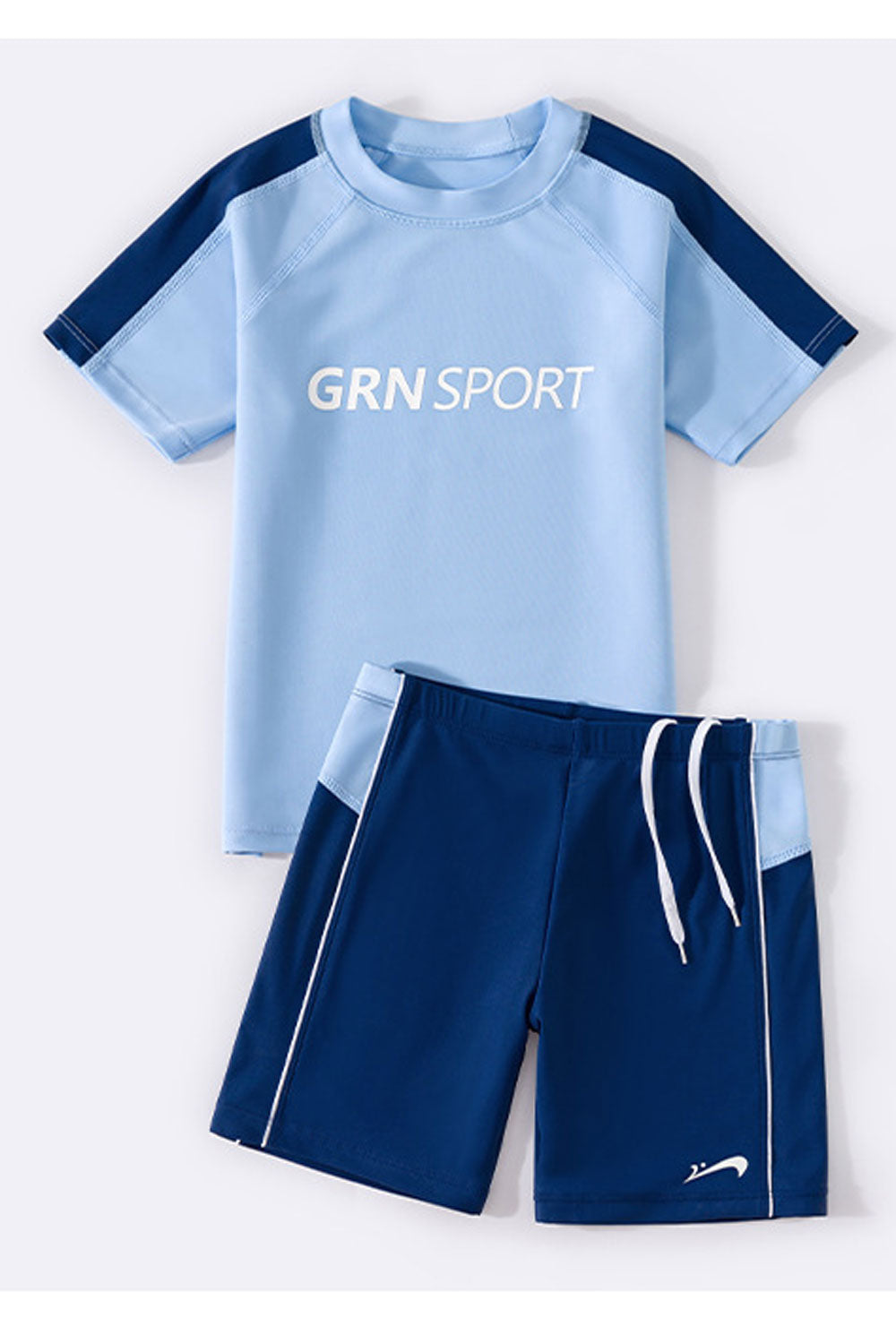 Kids Boys Two-Piece Restful Round Neck Tremendous Letter Pattern Summer Comfy Waist Beach Swimwear