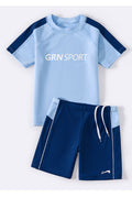 Kids Boys Two-Piece Restful Round Neck Tremendous Letter Pattern Summer Comfy Waist Beach Swimwear