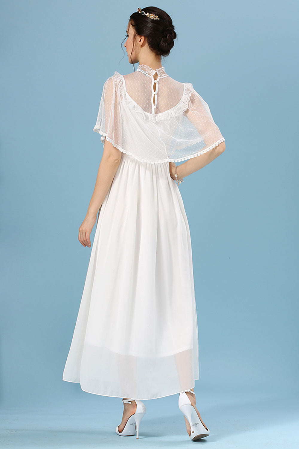 Women's Fairy Brides Long Thin Dress White