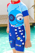 Kids Boys Soft & Comfortable Round Neck Superb Short Sleeve Elegent Printed Pattern Pool Swimwear
