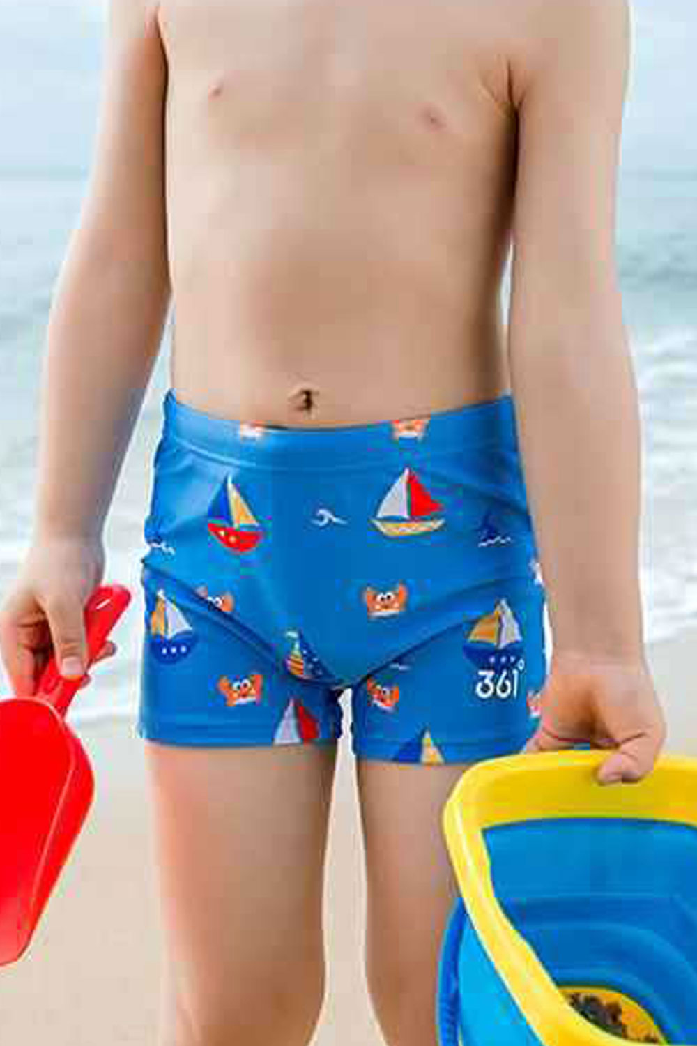 Kids Boys Sophisticated Printed Pattern Summer Restful Waist Beach Swimwear