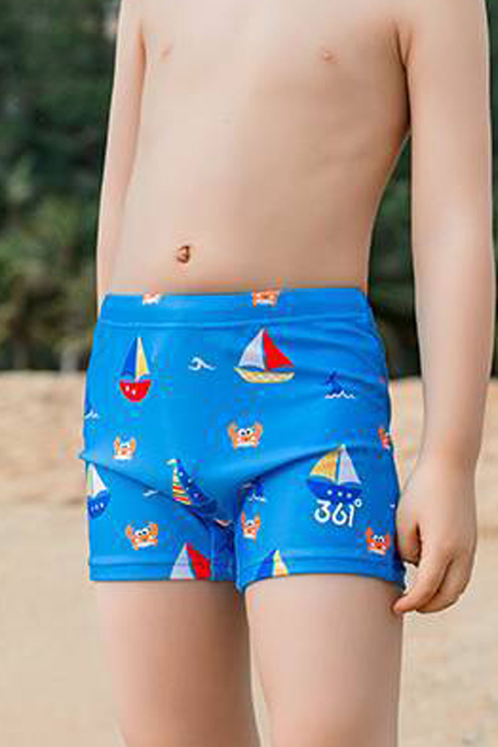 Kids Boys Sophisticated Printed Pattern Summer Restful Waist Beach Swimwear