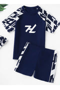 Kids Boys Beautiful Printed Pattern Restful Short Sleeve Easy Round Neck Summer Two-Piece Pool Swimwear