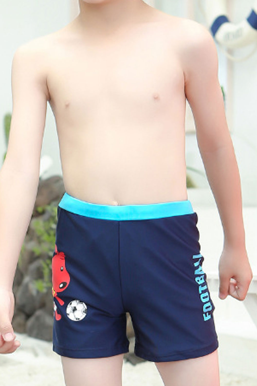 Kids Boys Comfortable Mid-Waist Sophisticated Printed Pattern Summer Soft & Thin Pool Swimwear