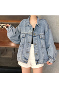 Women Collar Neck Puff Long Sleeve Superb Relaxing Modern Denim Jacket