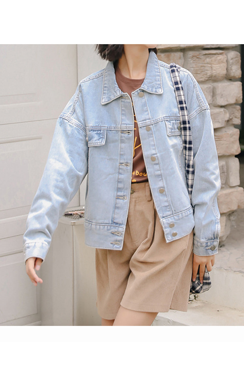 Women Lovely Collar Neck Long Sleeve Superb Denim Jacket