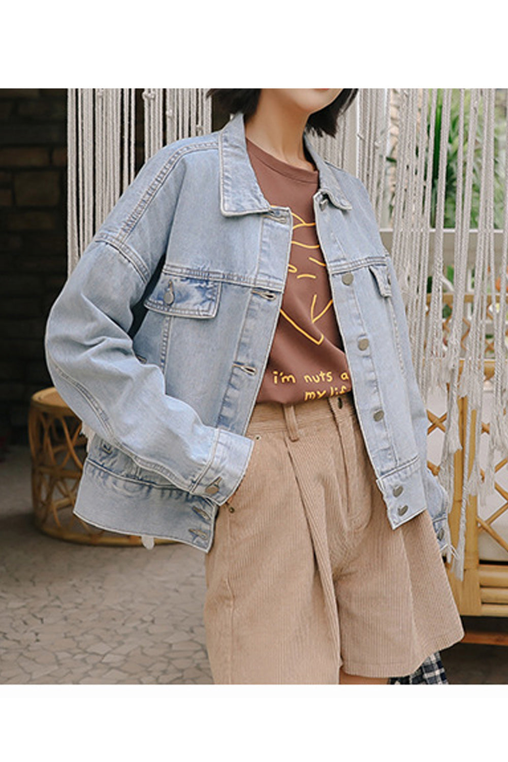Women Lovely Collar Neck Long Sleeve Superb Denim Jacket