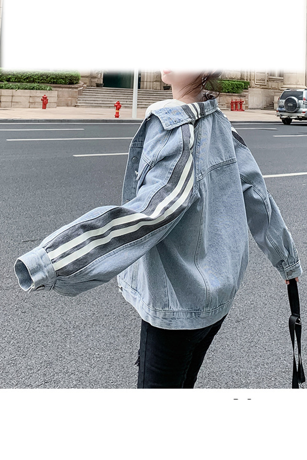Women Breathable Long Sleeve Thick Modern Collar Neck Classy Denim Jacket