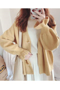 Women Loose Style Breathable Solid Colored Cozy Winter Cardigan