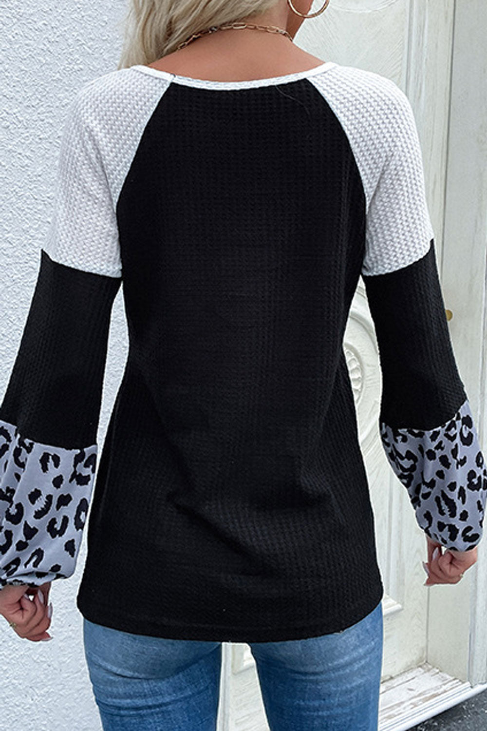 Women Restful Round Neck Comfortable Long Sleeve Awesome Leopard Pattern Winter Pullover Sweater