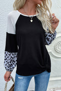 Women Restful Round Neck Comfortable Long Sleeve Awesome Leopard Pattern Winter Pullover Sweater