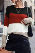 Women Beautiful Solid Pattern Warm Long Sleeve Easy Round Neck Winter Fashion Casual Sweater
