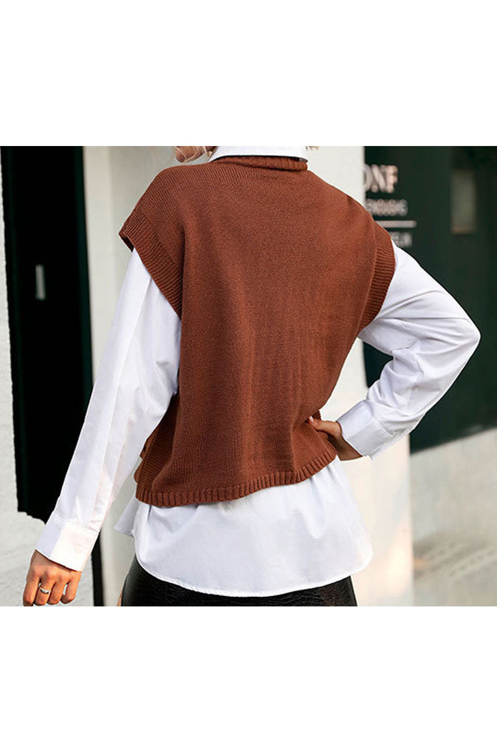 Women Sleeveless Fashion Lovely Solid Colored Winter Pullover Styled Weekend Sweater
