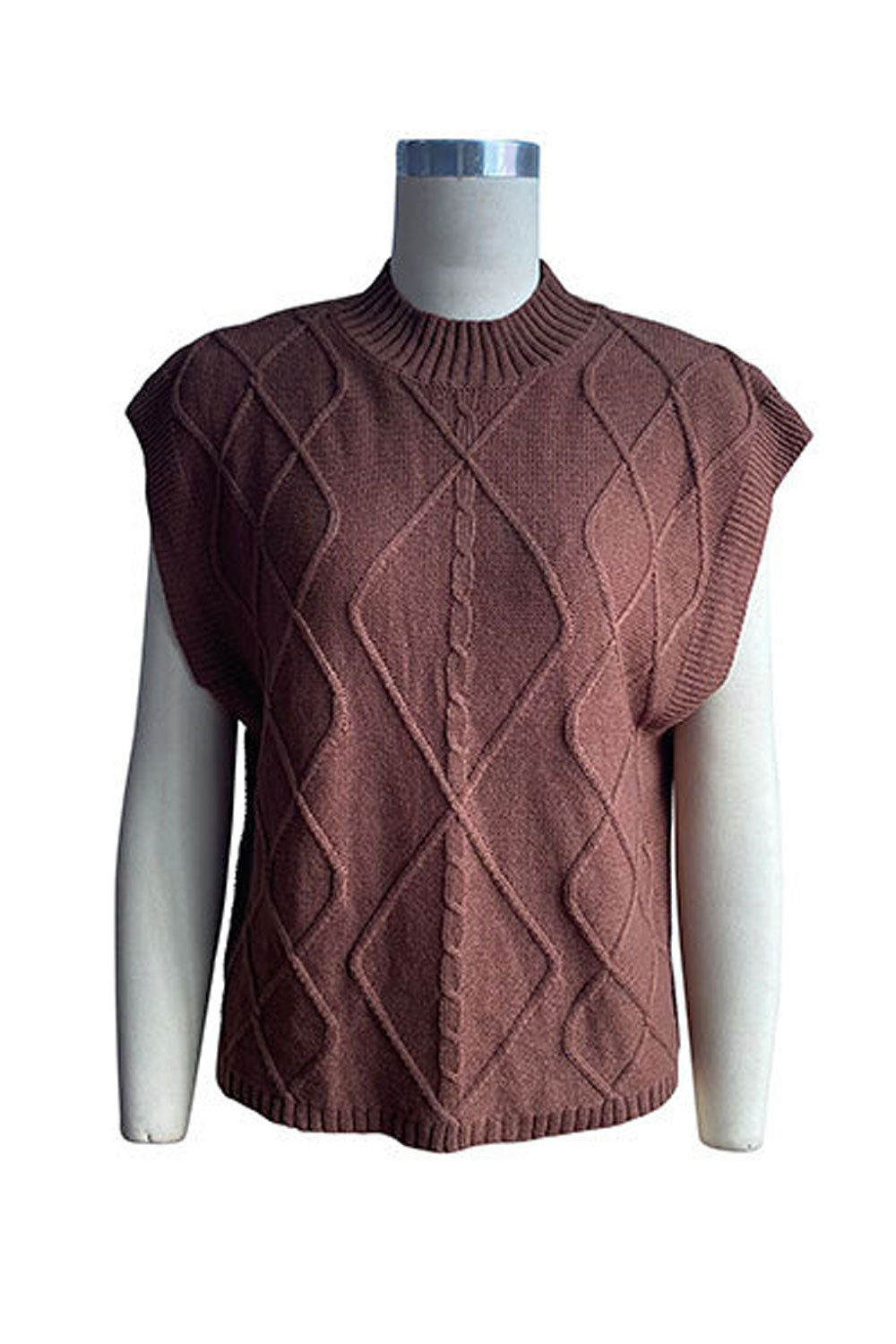 Women Sleeveless Fashion Lovely Solid Colored Winter Pullover Styled Weekend Sweater