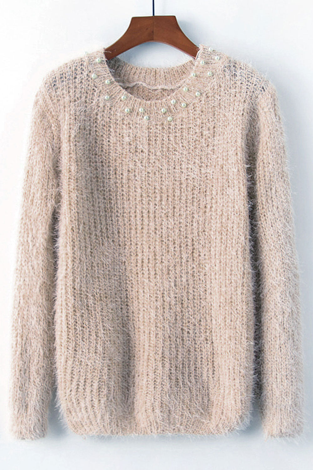 Women Long Sleeve Knitted Winter Easy Round Neck Splendid Solid Colored Weekend Pullover Sweater