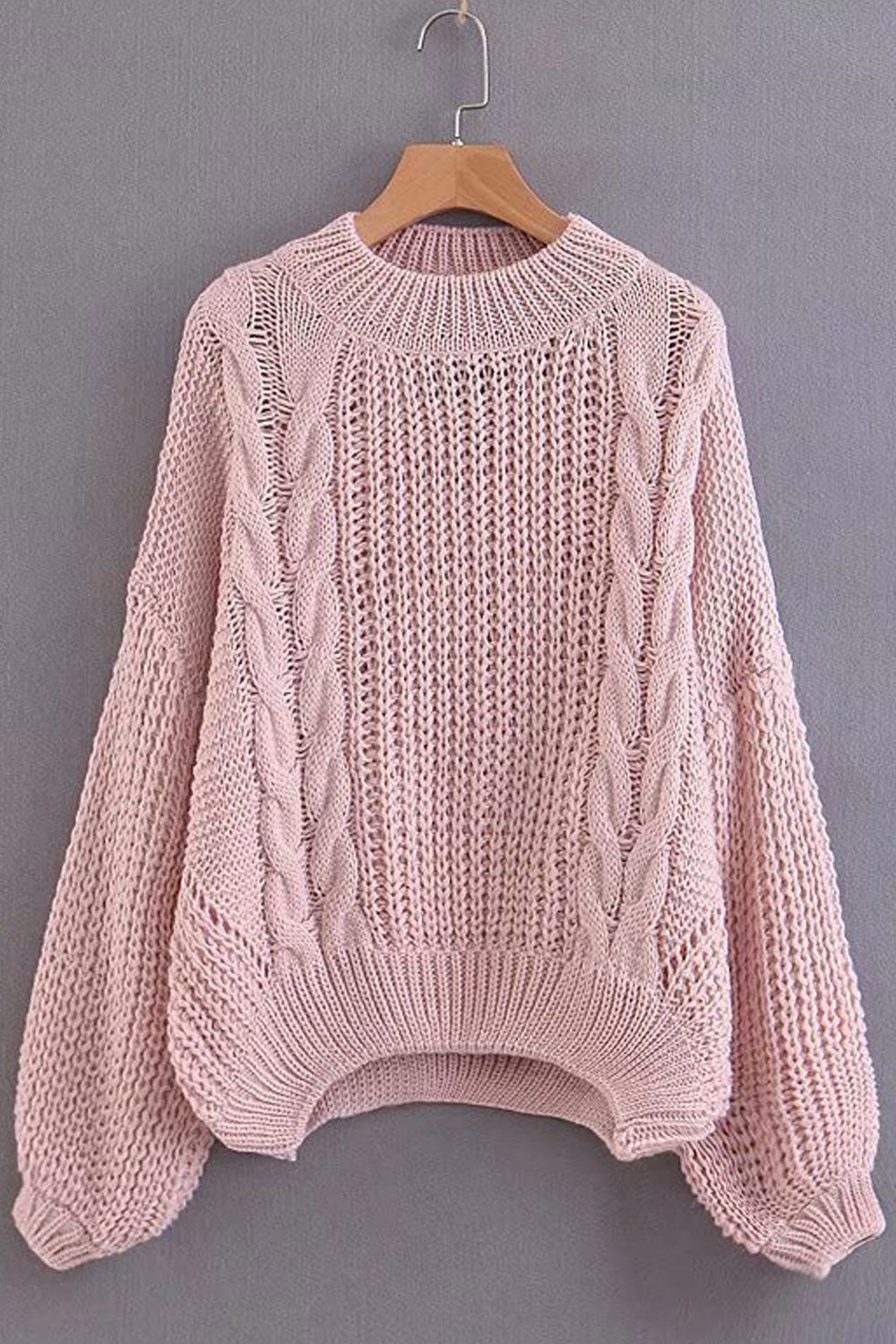 Women Thick & Durable Trendy Solid Colored Loose Long Sleeve Hollow Fashion Casual Pullover Sweater